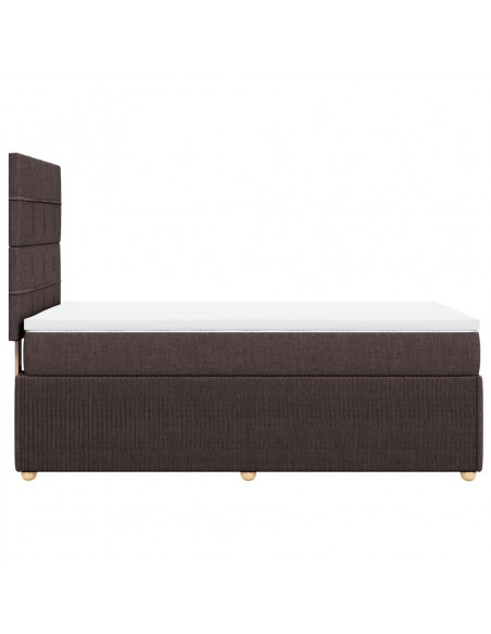 Giroletto a Molle con Materasso Marrone Scuro 100x200cm Tessuto