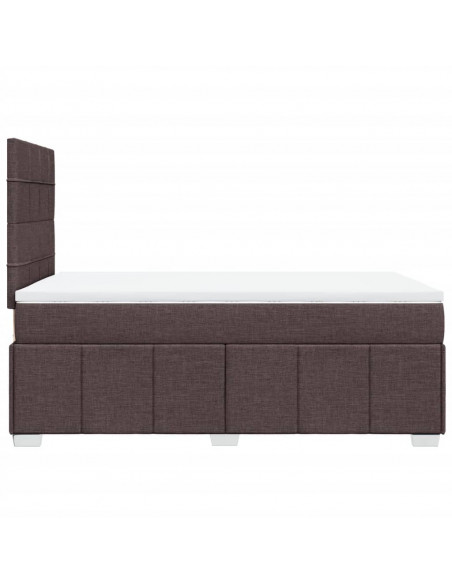 Giroletto a Molle con Materasso Marrone Scuro 120x200cm Tessuto