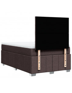 Giroletto a Molle con Materasso Marrone Scuro 120x200cm Tessuto 2