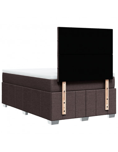 Giroletto a Molle con Materasso Marrone Scuro 120x200cm Tessuto