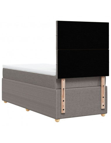 Giroletto a Molle con Materasso Tortora 100x200 cm in Tessuto