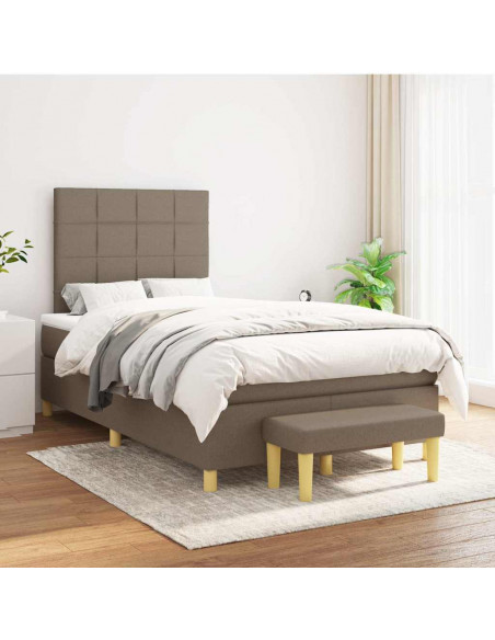 Giroletto a Molle con Materasso Tortora 120x190 cm in Tessuto