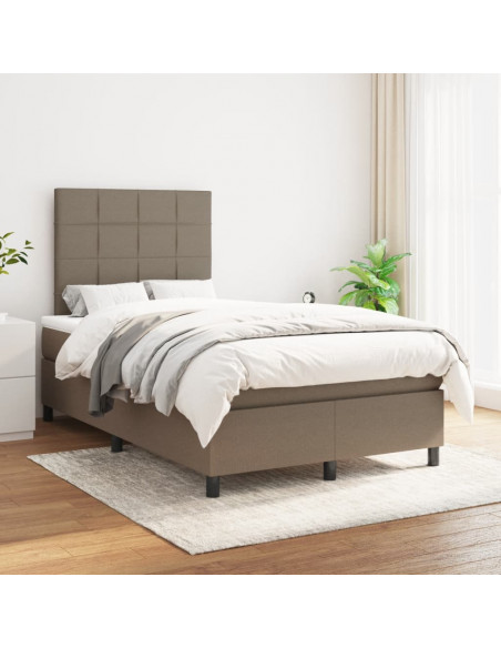 Giroletto a Molle con Materasso Tortora 120x190 cm in Tessuto