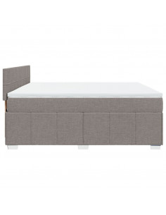 Giroletto a Molle con Materasso Tortora 200x200 cm in Tessuto