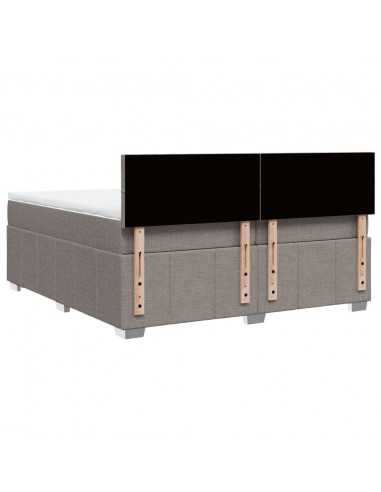 Giroletto a Molle con Materasso Tortora 200x200 cm in Tessuto