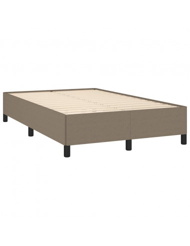 Letto a Molle con Materasso e LED Tortora 120x190 cm in Tessuto