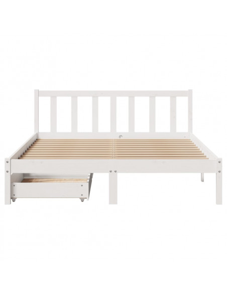 Letto senza Materasso Bianco 120x190 cm Legno Massello di Pino