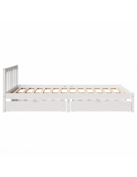Letto senza Materasso Bianco 120x190 cm Legno Massello di Pino