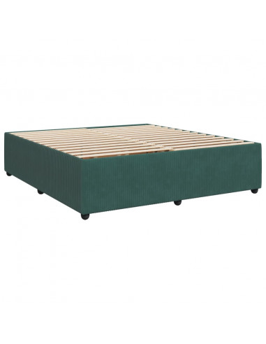 Giroletto a Molle con Materasso Verde Scuro 200x200 cm Velluto