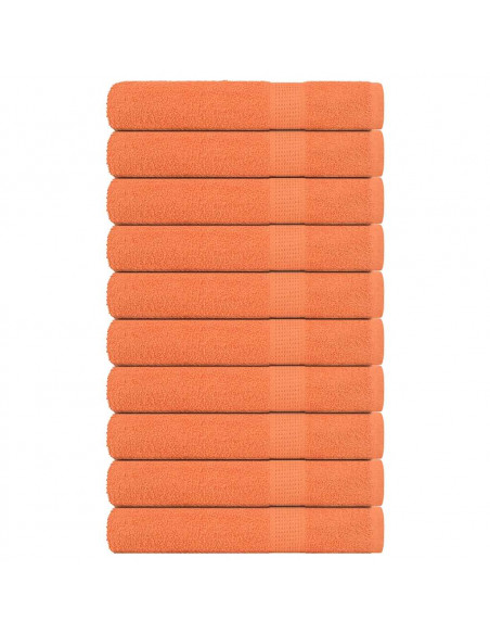 Asciugamani 10 pz Arancioni 100x200 cm 360 g/m² 100% Cotone