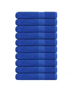 Asciugamani 10 pz Blu 100x200 cm 360 g/m² 100% Cotone