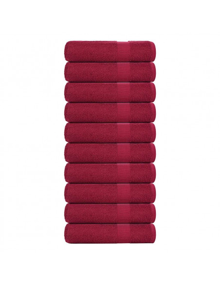 Asciugamani 10 pz Bordò 50x100 cm 360 g/m² 100% Cotone