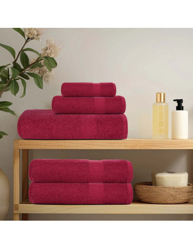 Asciugamani 10 pz Bordò 50x100 cm 360 g/m² 100% Cotone