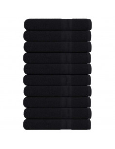 Asciugamani 10 pz Neri 100x200 cm 360 g/m² 100% Cotone