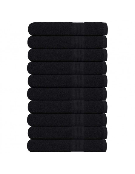 Asciugamani 10 pz Neri 100x200 cm 360 g/m² 100% Cotone