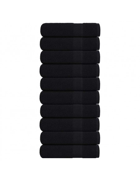 Asciugamani 10 pz Neri 50x100 cm 360 g/m² 100% Cotone