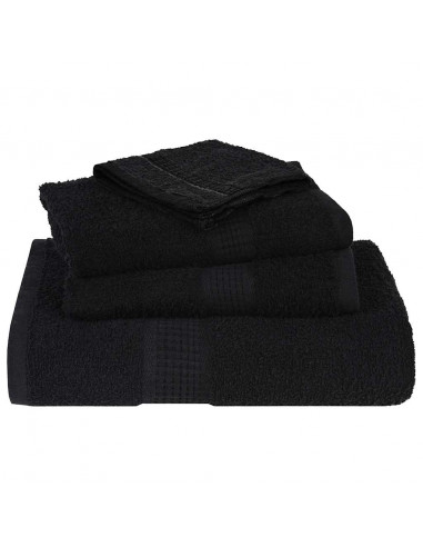 Asciugamani 10 pz Neri 50x100 cm 360 g/m² 100% Cotone