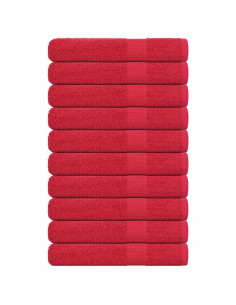 Asciugamani 10 pz Rossi 100x200 cm 360 g/m² 100% Cotone