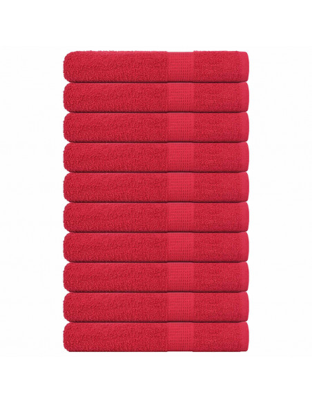Asciugamani 10 pz Rossi 100x200 cm 360 g/m² 100% Cotone