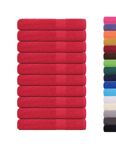 Asciugamani 10 pz Rossi 100x200 cm 360 g/m² 100% Cotone