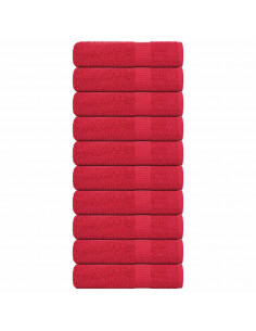 Asciugamani 10 pz Rossi 50x100 cm 360 g/m² 100% Cotone