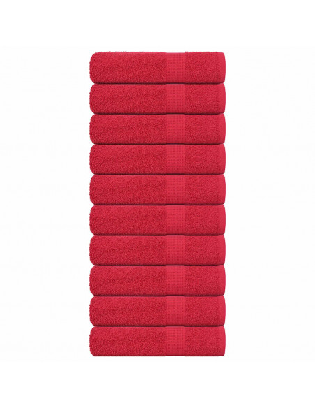 Asciugamani 10 pz Rossi 50x100 cm 360 g/m² 100% Cotone