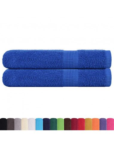 Asciugamani 2 pz Blu 100x200 cm 360 g/m² 100% Cotone