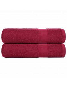 Asciugamani 2 pz Bordò 50x100 cm 360 g/m² 100% Cotone