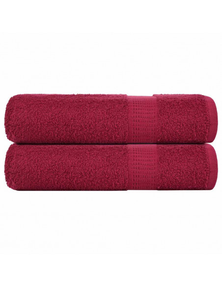 Asciugamani 2 pz Bordò 50x100 cm 360 g/m² 100% Cotone