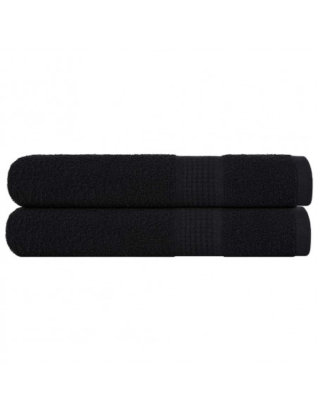 Asciugamani 2 pz Neri 100x200 cm 360 g/m² 100% Cotone