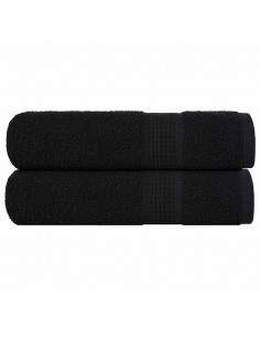 Asciugamani 2 pz Neri 50x100 cm 360 g/m² 100% Cotone