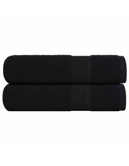 Asciugamani 2 pz Neri 50x100 cm 360 g/m² 100% Cotone