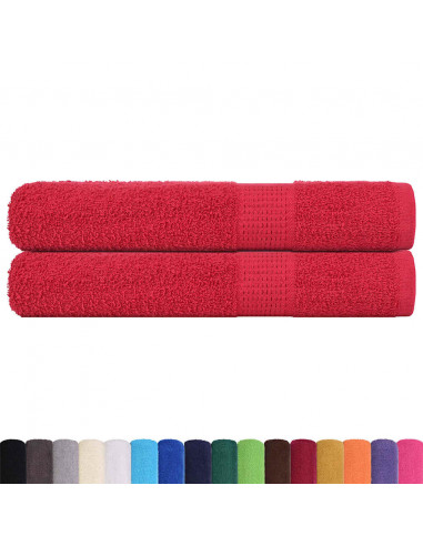 Asciugamani 2 pz Rossi 100x200 cm 360 g/m² 100% Cotone