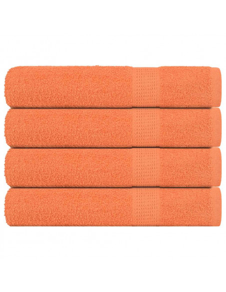 Asciugamani 4 pz Arancioni 100x200 cm 360 g/m² 100% Cotone