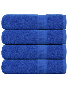 Asciugamani 4 pz Blu 50x100 cm 360 g/m² 100% Cotone