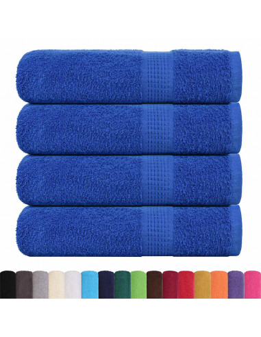Asciugamani 4 pz Blu 50x100 cm 360 g/m² 100% Cotone