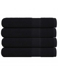 Asciugamani 4 pz Neri 100x200 cm 360 g/m² 100% Cotone