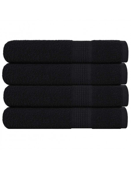 Asciugamani 4 pz Neri 100x200 cm 360 g/m² 100% Cotone