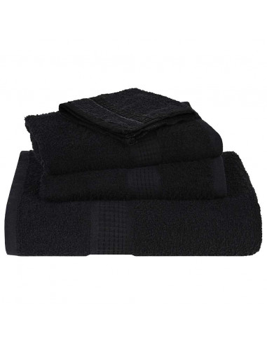 Asciugamani 4 pz Neri 100x200 cm 360 g/m² 100% Cotone