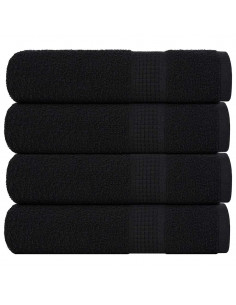 Asciugamani 4 pz Neri 50x100 cm 360 g/m² 100% Cotone