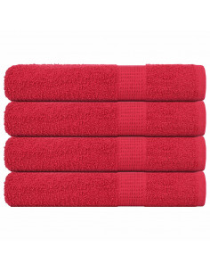 Asciugamani 4 pz Rossi 100x200 cm 360 g/m² 100% Cotone