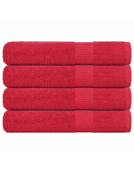 Asciugamani 4 pz Rossi 100x200 cm 360 g/m² 100% Cotone