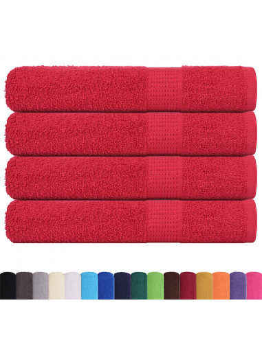 Asciugamani 4 pz Rossi 100x200 cm 360 g/m² 100% Cotone