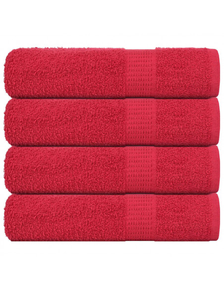 Asciugamani 4 pz Rossi 50x100 cm 360 g/m² 100% Cotone