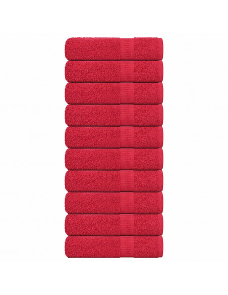Asciugamani da Bagno 10 pz Rossi 100x150cm 360 g/m² 100% Cotone