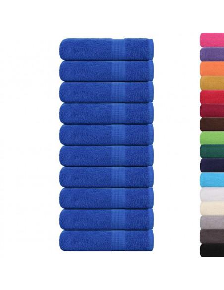 Asciugamani da Bagno 10pz Blu 100x150cm 360g/m² 100% Cotone