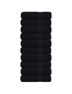 Asciugamani da Bagno 10pz Neri 100x150cm 360g/m² 100% Cotone
