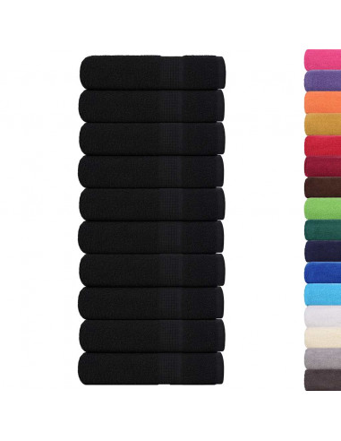 Asciugamani da Bagno 10pz Neri 100x150cm 360g/m² 100% Cotone