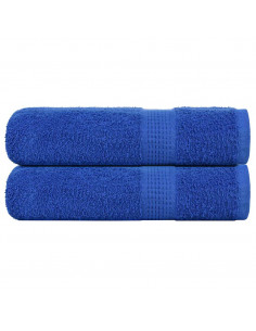 Asciugamani da Bagno 2 pz Blu 100x150cm 360g/m² 100% Cotone