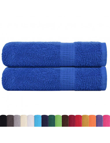 Asciugamani da Bagno 2 pz Blu 100x150cm 360g/m² 100% Cotone